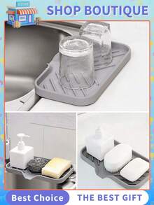 2 Stück Spülschwamm Seifenhalter mit Abtropfschale, Abtropfschale für Seife, hält den Platz trocken, einfach zu reinigende Seifenbehälter, geeignet für Küche, Badezimmer, Behälter