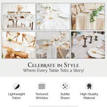 6 piezas Tela de queso blanca para camino de mesa, decoración de mesa romántica sheer al estilo boho country, adecuada para bodas, fiestas, cumpleaños, duchas nupciales, compromisos, decoración del hogar