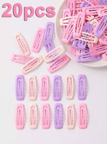 100 piezas/50 piezas/20 piezas/10 piezas/4 piezas Pinzas para el cabello de metal con diseño de niña adorable, estilo clásico de color dopamina, apropiadas para uso diario, decoración de estilo Ins, regalos festivos, colores aleatorios para las 4 estaciones