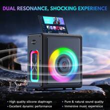 JYX Pro Karaoke Machine With 2  Mics – Bluetooth 5.3 Speaker, Upgraded Subwoofer, PA System & Echo – Supports True  Stereo/TF/USB/AUX/Live - Black - View 8