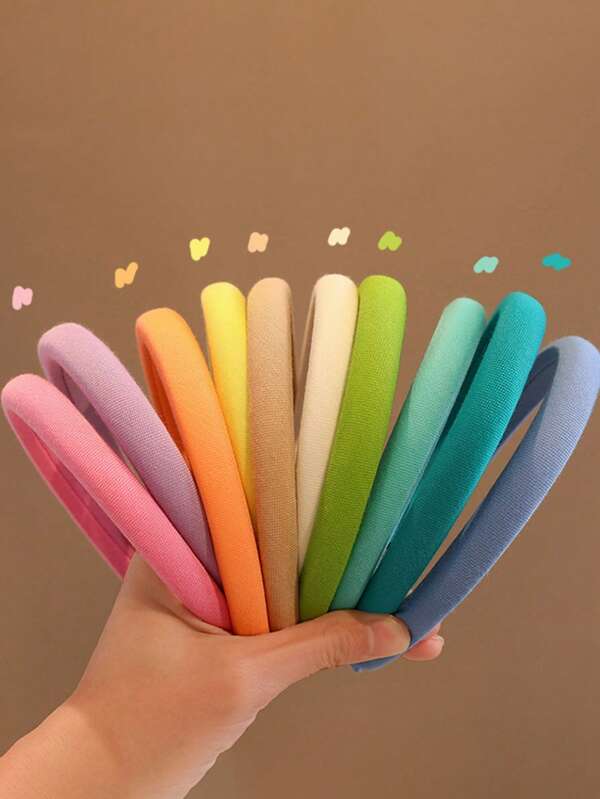 1 Pc Sweet And Fresh Macaron Color Headband Simple Solid Color Headband Suitable For Wearing When Washing Face Makeup And Skin Care Suitable For Home And Hotel Use