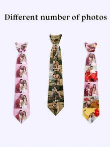 1pc Customized Facebands With Personalized Photo Ties, Men's Fun Bow Ties, Can Be Customized For Fathers And Husbands, And Do Not Require Knotting. - Multicolor - View 10