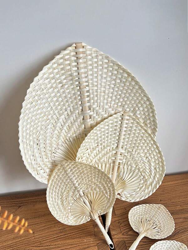1 peça de leque simples de junco em formato de pêssego, feito à mão, lembranças de infância de um leque a manivela, leque a manivela fresco e simples, leque, leque a manivela, acessórios de viagem, decorações para buquês de casamento, acessórios para casa