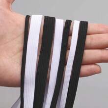 5/10Yards/Pack 3/6/8/10/12mm White/Black Flat Elastic Bands Elastic Rubber Band Wedding Garment Elastic Tape For DIY Sewing Stretch Rope Sewing Accessories - Multicolor - View 6