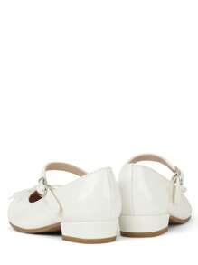 The Children's PLACE Toddler Girls Bow Faux Patent Leather Low Heel Shoes - trắng - Xem 4