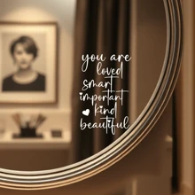 1pc You Are Loved Mirror Decal – Inspirational Self-Love Vinyl Sticker, Positive Affirmation Wall Art For Bedroom, Bathroom, Vanity, Removable Waterproof Motivational Quote Decor Bedroom Decor Stickers Home Decor Living Room Wall Paper Wall Stickers Party Decorations Living Room Decor Office Decor Home Decor Items Personalised Stickers Mirror Wall Wall Decor Wall Mirror Mirror For Room Bathroom Decor