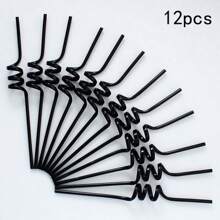 4/6/8/10/12 件 10.24 英寸 PET 可重复使用螺旋吸管，适用于家庭聚会、生日派对、主题派对、节日派对、婚礼、鸡尾酒吧、海滩、厨房用具、派对礼物、学校用品 - 彩色 - 查看 20