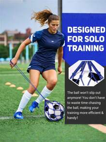 1 件便携式足球踢球训练网袋，男女皆宜，方便携带，无球，男女通用青少年足球踢球训练器，足球反弹练习腰包，球抛网袋，足球踢球训练设备，训练网袋，足球训练辅助器，足球储存网单人练习球架袋杂耍训练器，适用于家庭男孩青少年成人公园 - 彩色 - 查看 9