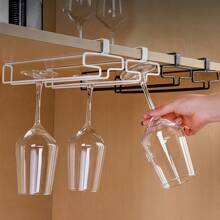 1pc Light Luxury Red Wine Cup Holder, Non Perforated Cabinet Hanger, Cup Organizer, Kitchen Multi-Purpose Storage Rack, Closet Shelf, Red Wine Cup Tall Cup Storage And Organization, Home Decoration,Mother's Day,Gift For My Mother - Multicolor - View 2