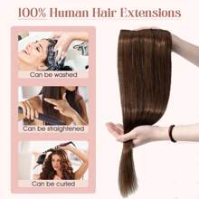 100% 真人发夹式接发一体式发夹长直发夹式假发半头柔软丝滑 #2 深棕色 - S2 - 查看 7