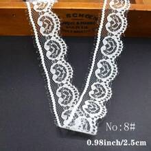 10M/Rolle 14 Stile weiße Spitzenborte Stoff Basteln DIY Schleife Geschenkverpackung Spitze Hochzeitskleid Stickerei Nähen Geburtstags Party Heim Dekoration