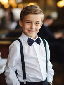 Adjustable Single-Layer Bow Tie For Kids, Boys Girls Flower Girl Formal Wear, British Style Infant Toddler Bowtie, Suitable For Wedding Ceremony, Birthday, Performance, Ages 3-12