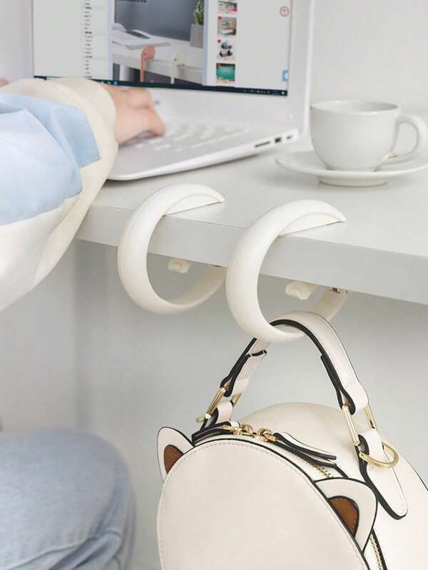 1 pieza Gancho colgante de bolsa sin rastro, sin taladro, para borde de mesa, gancho colgante de bolsa multifuncional para dormitorio