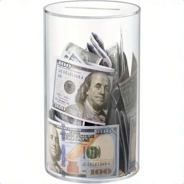 1pc Transparent Acrylic Storage Jar, Suitable For Adults Who Must Break It To Open, Birthday Gift, Unopened Storage Box