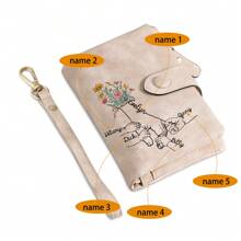 1 Stück Portemonnaie mit individuellem Namen, personalisierte Namen von Familienmitgliedern, Weihnachtsgeschenke für Damen, Neujahrgeschenke, personalisiertes Damen-Portemonnaie, Geburtstagsgeschenk für sie, personalisiertes Muttertagsgeschenk Valentinstag, Geldbörsen und Taschen für Frauen