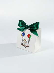 10 piezas de cajas de regalo - Cajas de dulces mini festivas con diseño lindo de ovejas y globos - Decoración de cinta de satén de colores - Perfecto para dulces, chocolates, regalos pequeños - Suministros para fiestas islámicas