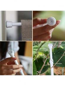 Barra telescópica de acero al carbono con pintura blanca, sin necesidad de perforación, para cortinas y ducha, ideal para inquilinos y propietarios que realizan actualizaciones de decoración en el hogar por sí mismos