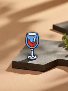 2pcs Cartoon Mini Red Wine Glass Brooch Pins, Scarf Clips Badges For Daily Wear, Bags, Gift For Friends And Classmates - Multicolor - View 9