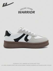 WARRIOR 1 par de zapatillas deportivas casuales de mujer de la serie Warrior, de material de PU con cordones, versátiles, transpirables, ligeras y cómodas, apropiadas para patinaje, populares entre los jóvenes y adecuadas para uso diario