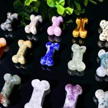 Random 1PC Natural Stone Small Bones Carving, Gemstone Jewelry, Glitter, Easter Gift, Women Gift, Girlfriend Gift, Halloween Gift, Christmas Gift, Home Decoration, Party Decoration, Crystal Ornaments, Table Decoration - Multicolor - View 7