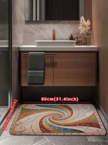 1 件复古欧洲花卉图案复杂星系镶嵌设计装饰垫，现代简约入口小地毯，涤纶纤维厨房垫，吸水、防滑且耐用，适用于浴室、客厅、卧室、厨房、淋浴区、家居装饰家居浴室装饰地毯户外地毯门垫夏季浴室配件 - 彩色 - 查看 3