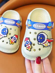 A Pair Of Cartoon Four Season Rocket Slippers, New Clogs With Cool Design, Anti Slip, Wear-Resistant And Breathable Outsole, Suitable For Indoor Bathroom Bathing And Outdoor Travel, Beach Play And Water Wear - Beige - View 4