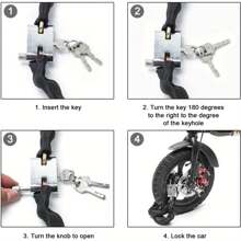 1.2M Motorcycle Chain Lock Heavy Duty Motorbike Bicycle Chain Lock 3 Keys Heavy Chain Lock Padlock Motorcycle Anti-Theft Chain Lock - Variant1 - View 3