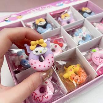 Sanrio 48 stuks Sanrio Donut Gum met schattig cartoonontwerp, kleine geschenkbeloning voor kinderen (willekeurige stijl en kleur), terug naar school
