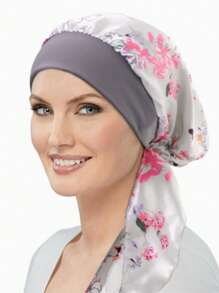 1pc Long Tail Ribbon Headband, Stretchy Wide-Brimmed Satin Wrap Turban Hat, Pirate Cap - Multicolor - View 8