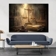 Póster de arte en lienzo con diseño inspirado en el "Equilibrio de la Justicia", apto para decoración de oficina de abogados, regalo perfecto para abogados, decoración para el hogar sin marco 50x70cm/19.68x27.55 pulgadas