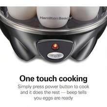 Hamilton Beach - Olla de huevos eléctrica 3 en 1 para huevos duros, huevos furtivos, tortillas y vaporizador de verduras, capacidad para 7, color negro (25507) : Hogar y Cocina - Capacidad para 7, negro - Ver 5