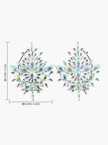 1Pair Lady Crystal Acrylic Nipple Stickers For Nightclub Party
