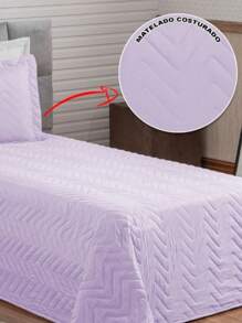 Pratic Single Bedspread 02 Pieces Single Sided - 紫色 - 查看 2