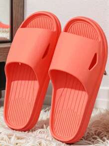 Men's Summer Slippers, Soft Bottom Comfortable EVA Material, Plain Green, Casual & Versatile, Suitable For Indoor & Outdoor, Non-Slip, Odor-Resistant, Unisex - Green - View 6