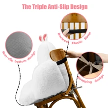 Cute Chair Cushion, Gaming Chair Cushion With Backrest Non-Slip, Comfy Seat Cushion For Office Desk, Kawaii Chair Cushions For Gamer, Soft Chair Cushion For Room Bedroom Decor(Black Kitty) - 白兔 - 查看 4