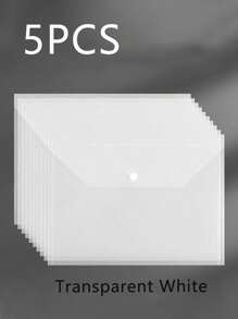 Thickened Random Color File Bags A4 Transparent Waterproof Snap Button File Bags Large Capacity Office Data File Bags Student Paper Bags, Back To School Supplies, Kawaii Stationery, School Colors, Stationery - Multicolor - View 17