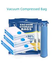 5pcs Thickened Transparent Vacuum Compression Bags, Airtight Storage Bags For Clothing, Comforters, Home Organization - Multicolor - View 2