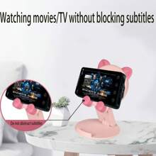 1pc ABS Mother's Day Gift Creative Cute Animal Phone Stand Cartoon Desktop Stand Live Streaming Tablet Slouchy Stand Portable Folding Lift Stand Multi Functional Phone Stand Adjustable Tablet Stand Slouchy Artifact Suitable For Travel Recording, Life, Mobile Live Streaming, TV Watching, Online Classes, Etc