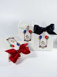 10 piezas de cajas de regalo - Cajas de dulces mini festivas con diseño lindo de ovejas y globos - Decoración de cinta de satén de colores - Perfecto para dulces, chocolates, regalos pequeños - Suministros para fiestas islámicas