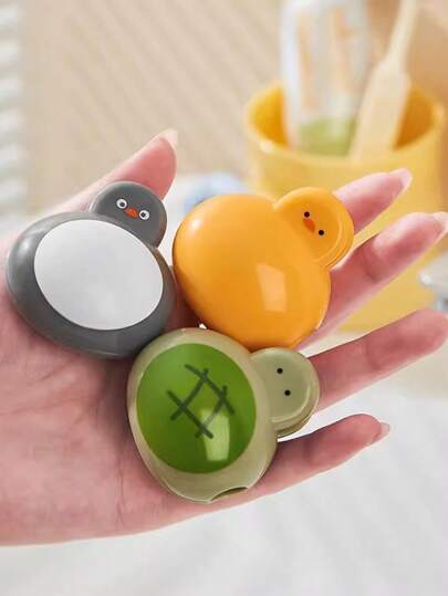 1/3 Peças Caixa Protetora de Escova de Dentes Portátil, Caixa de Escova de Dentes de Plástico para Viagem, Protetor de Cabeça de Escova de Dentes à Prova de Poeira, Caixa de Armazenamento de Escova de Dentes Elétrica Fofa, Adequada para Viagens, Casa, Banheiro, Escola, Decoração de Casa de Banho, Decoração de Outono, Volta às Aulas