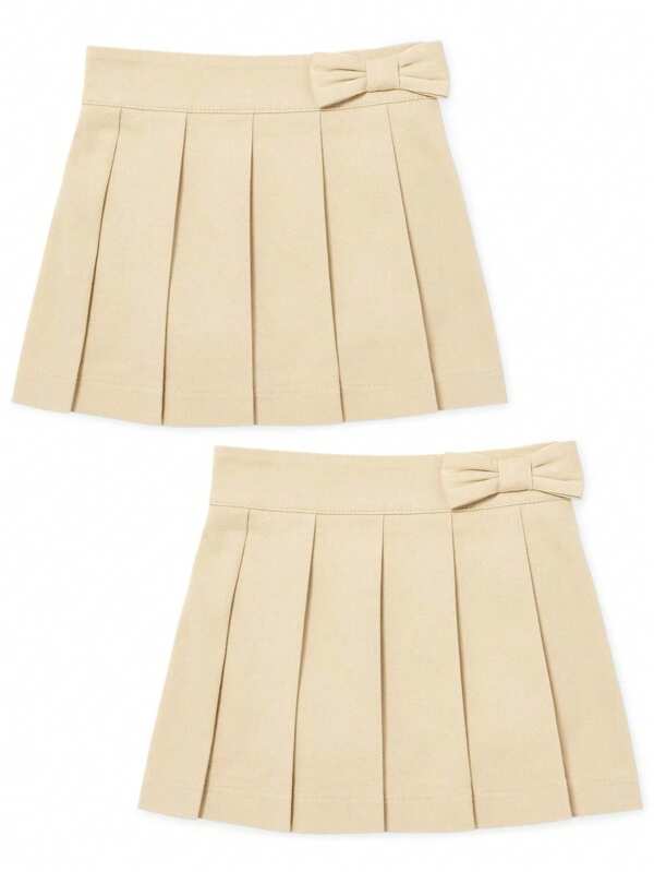 The Children's PLACE Toddler Girls Uniform Bow Pleated Skort 2-Pack