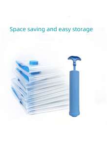 5pcs Thickened Transparent Vacuum Compression Bags, Airtight Storage Bags For Clothing, Comforters, Home Organization - Multicolor - View 1