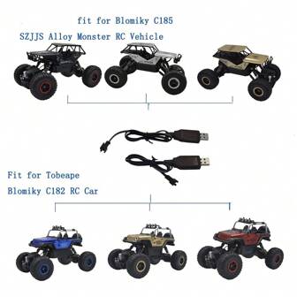 5pcs USB Power Charger Cable, 3.7V 500mA Output NiCd NiMH Battery Pack, PVC Material, Uncharged, For RC Excavator RC Cars