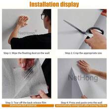 NetHong 2.8M Thicken Self Adhesive Thermal Insulation Wallpaper Linen Plain Wall Sticker Wall Panels Home Room Decor - Light Grey - View 7