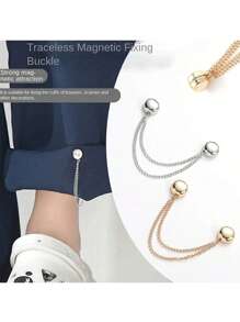 Nahtloser rutschfester Metallclip zum Säumen von Hosen und Eimerhüten, magnetischer Randclip, geeignet für Hosen und Ärmel, abnehmbar, ohne Nägel oder Nähen, Metallclip zum Kürzen und Straffen, T-Shirt mit verstellbarem Schnallenverschluss zum Verkürzen von Kleidung, lange fixierte Schnalle, magnetische Mutterschnalle, Taillenschnalle