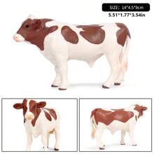 Modelo de animal de fazenda de simulação, brinquedo de estátua de vaca, modelo de vaca holandesa, presente de aniversário para crianças, brinquedo de Natal para crianças pequenas