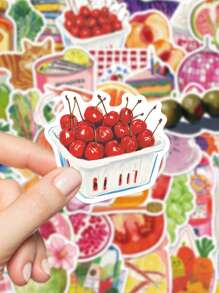 50 piezas Pegatinas artísticas de estilo mediterráneo rosa PVC para decoración de regalos, dibujos animados, scrapbooking, laptop, maleta, guitarra, vaso de agua, estuche de teléfono DIY, útiles escolares, vuelta al cole