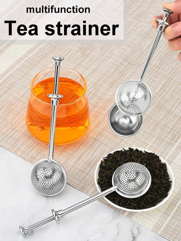 1 pieza Infusor de té multiusos de acero inoxidable, colador de té retráctil, filtro de hojas de té Back to School