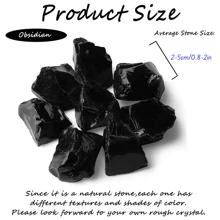 1pc/4pcs/8pcs Glam Style Obsidian Crystal Stone, Asymmetric Rough Raw Quartz Rock Specimen For Home Decor, Family Themed Holiday Decorations For Christmas, Easter, Thanksgiving, Valentine'S Day - Black - View 5