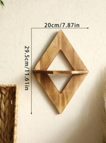 1pc Wooden Wall Mounted Decorative Shelf, For Vase, Rocks, Crystal Display, Home Decor